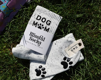 Dog Mom Socks, Grippy Dog Mom Socks, Gift for Dog Momma, Mothers Day Gift, Gifts for Her by Blissful Socks