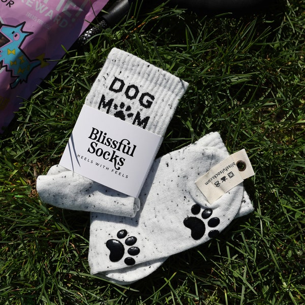 Dog Mom Socks, Grippy Dog Mom Socks, Gift for Dog Momma, Mothers Day Gift, Gifts for Her by Blissful Socks