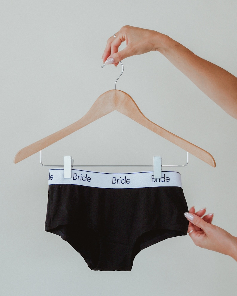Bride Undies, Underwear for Bride, Bride Briefs, Engagement Gift, Newlywed Gift, Day of Outfit, Bridal Shower Gift by Blissful Socks image 2