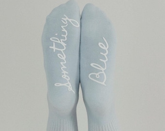 Something Blue Grip Socks, Grippy Pilates Socks, Wifey Something Blue, Bridesmaid Proposal
