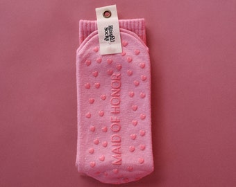 Maid of Honor Socks, Bride Socks, Gift for Bridesmaid, Gift for Newly Wed, Bridesmaid Proposal, Gift for Mom, Grip Socks