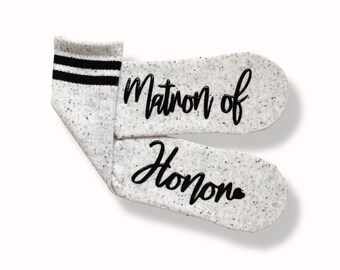 Matron of Honor Gift, Grippy Socks, Wedding Party Socks, Bridal Party Socks, Wedding Socks, Matron of Honor Proposal Gift, Matron Thank You