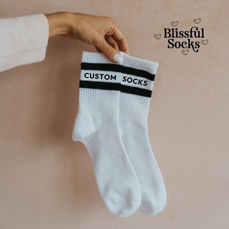 Custom Socks by Blissful Socks, Personalized Socks, Custom Socks, Pilates Studio Socks, Small Business Socks, Brand Socks image 1