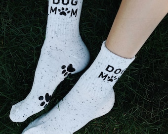 Dog Mom Pilates Socks with Paw Print Grip