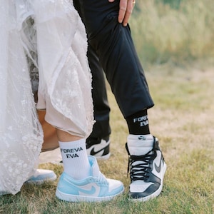 FOREVA EVA Socks, Couple Wedding Gift, Unique Gift for Couple, Bridesmaid Gift, by Blissful Socks