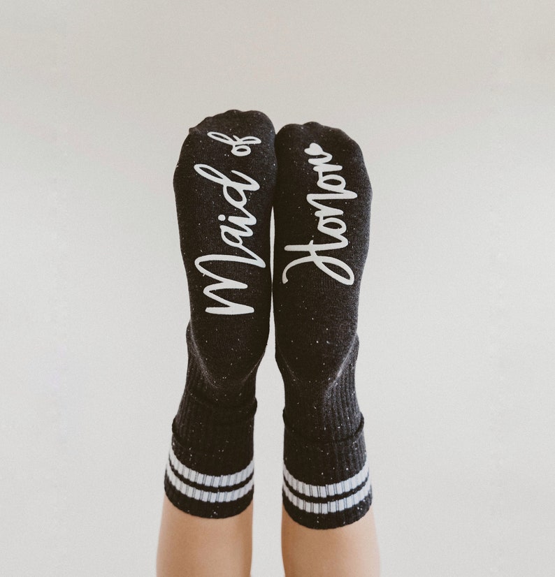 Maid of Honor Socks, Grippy Socks, Thank You Gift, Wedding Party Socks, Bridal Party Socks, Wedding Socks, Grippy Socks 