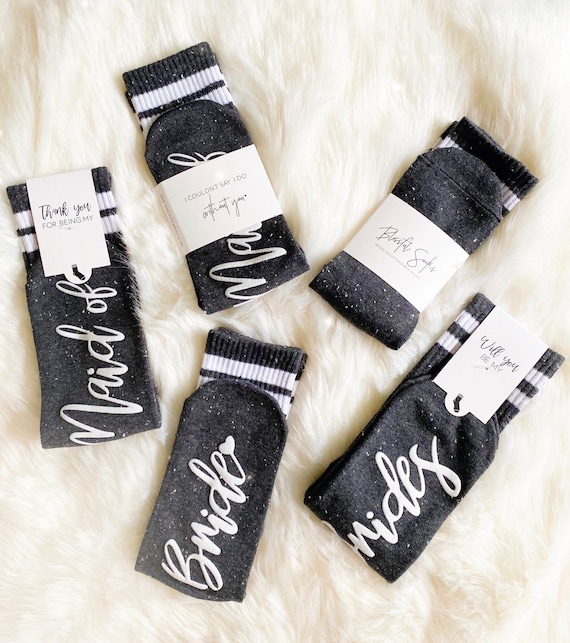 bride and bridesmaid socks