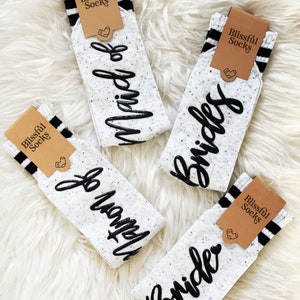 Bridesmaid Sock, Proposal Socks, , Bridal Party Socks,Wedding Socks, Bridesmaid Proposal Gift, Grip Socks