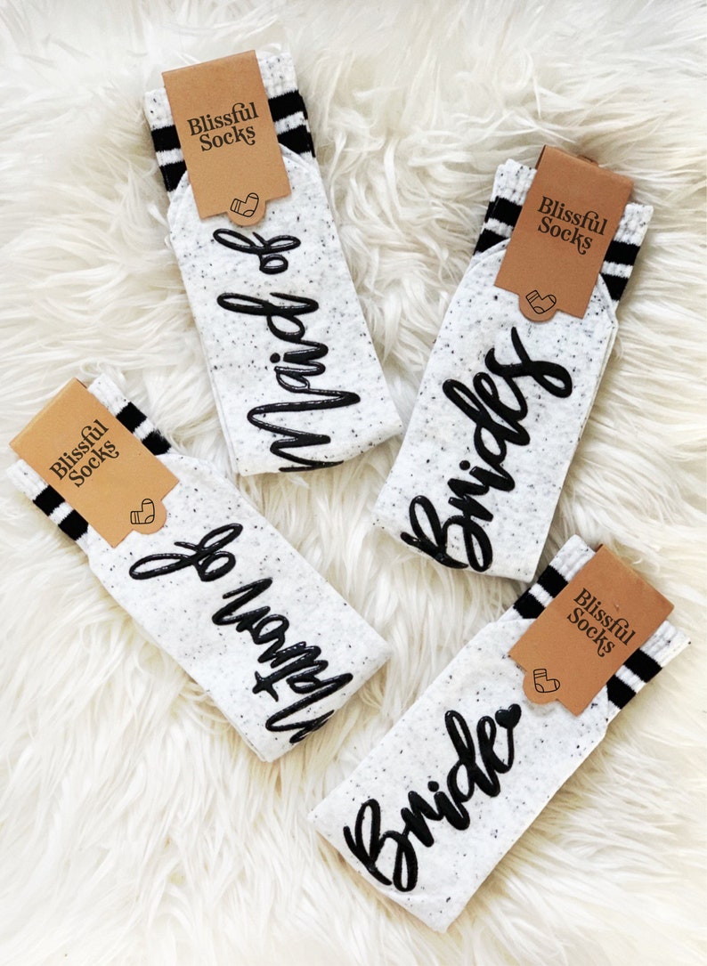 Bridesmaid Sock, Proposal Socks, , Bridal Party Socks,Wedding Socks, Bridesmaid Proposal Gift, Grip Socks image 1