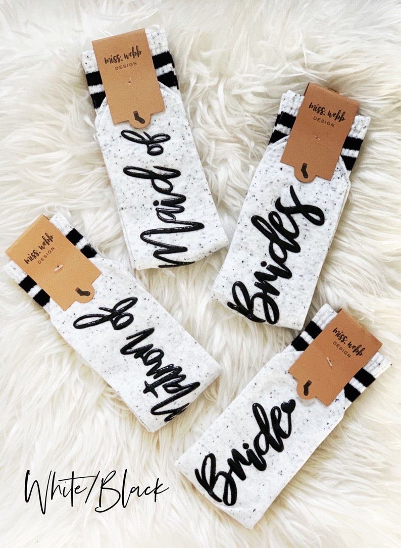 bride and bridesmaid socks