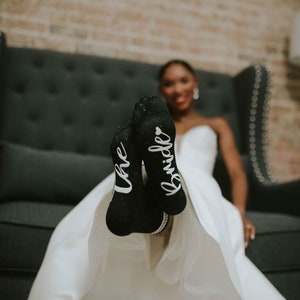 The Bride Socks, Engagement Socks, Gift for Bride, Bachelorette Gift, Grippy Socks, Bachelorette Gift, Grippy Socks by Blissful Socks image 5