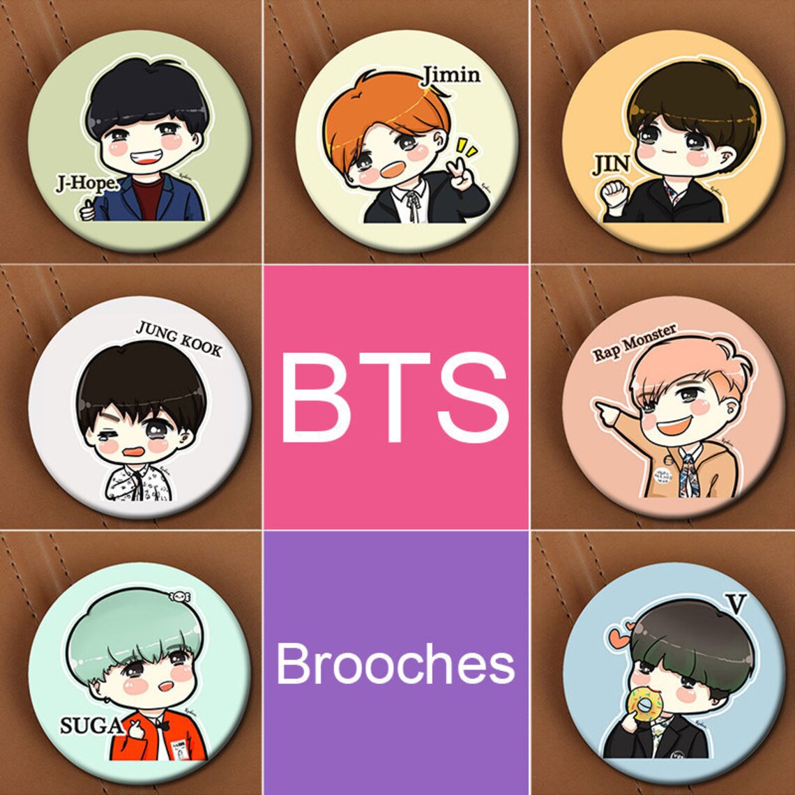 BTS Members Cute Pins/Kpop Pins/Bangtan boys pin/Bts Etsy