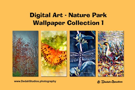 Digital Art Nature Park Smartphone Wallpaper Collection 1 Etsy