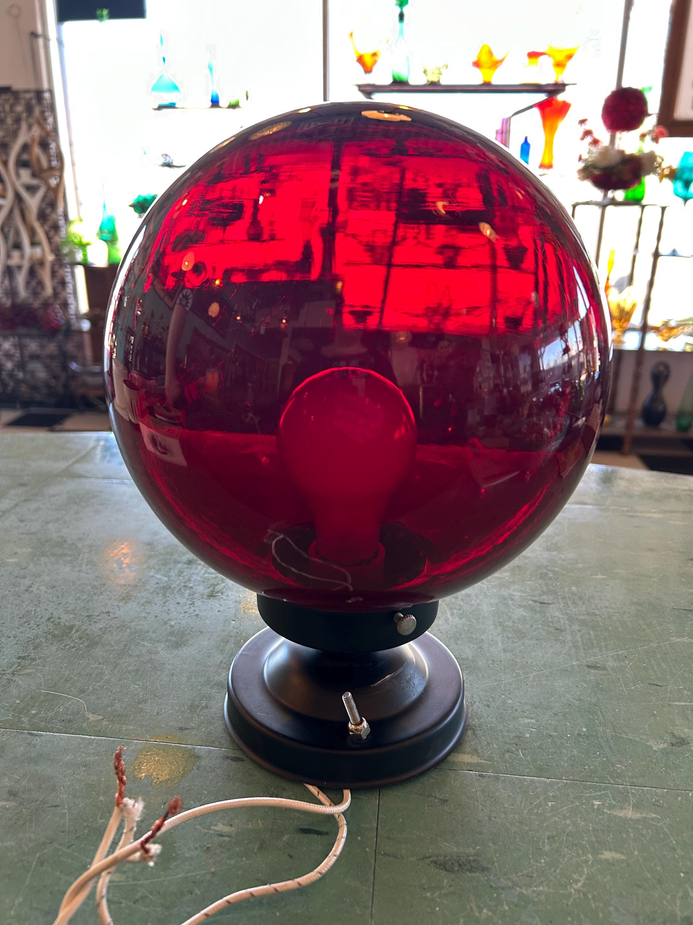 シーリングライト・天井照明 Rare! 30s VTG EXIT Red Glass Light globe シーリングライト・天井照明 Rare! 30s VTG EXIT Red Glass Light