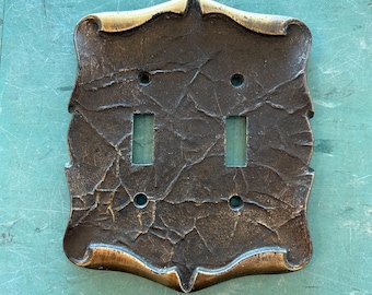 Vintage double light switch cover Amerock Bronze carriage house Hardware
