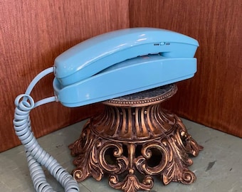 Vintage phone Nexxtech  push button 1990’s bright blue