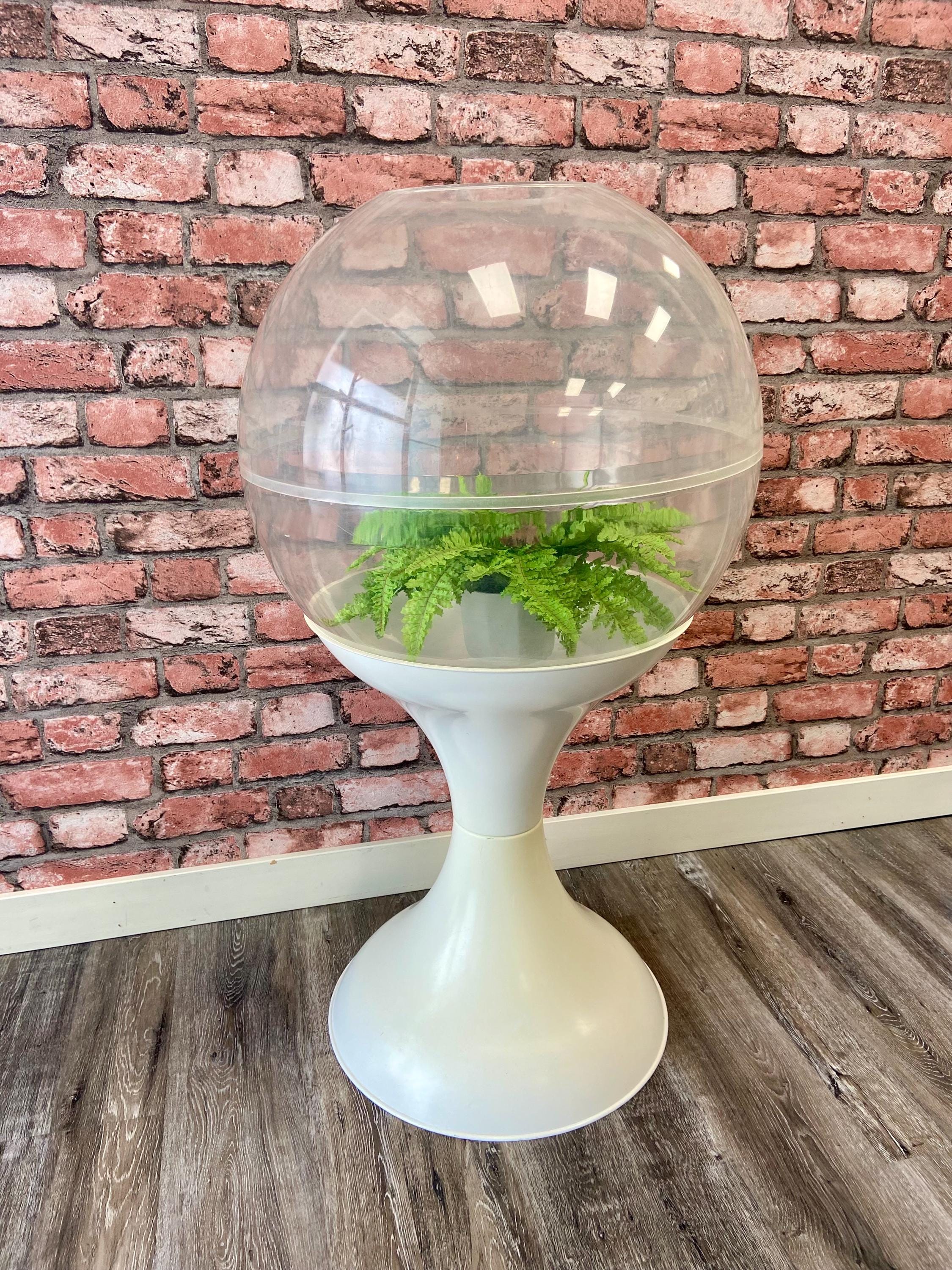 Grand terrarium atomique, ère spatiale, base de tulipe, dôme Grand terrarium atomique, ère spatiale, base de tulipe, dôme