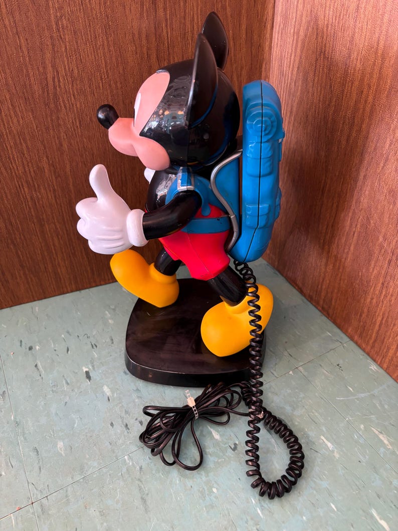 Vintage phone Mickey Mouse backpack novelty collectible telephone WORKS Bild 6
