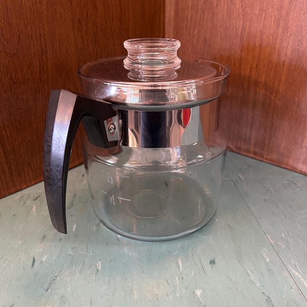 Vintage glass coffee POT for percolator 6 cup  Pyrex flame ware stovetop