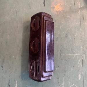 Vintage Art Deco Halebro Bakelite triple electric plug-in outlet
