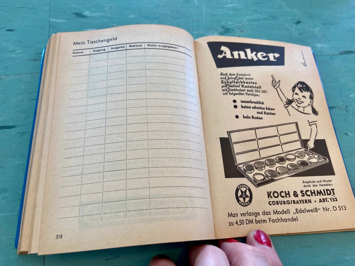 Vintage German day planner pocket book calendar 1966 unused Etsy