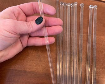 Vintage glass rods swizzle sticks stir stick replacement chandelier parts 10pc