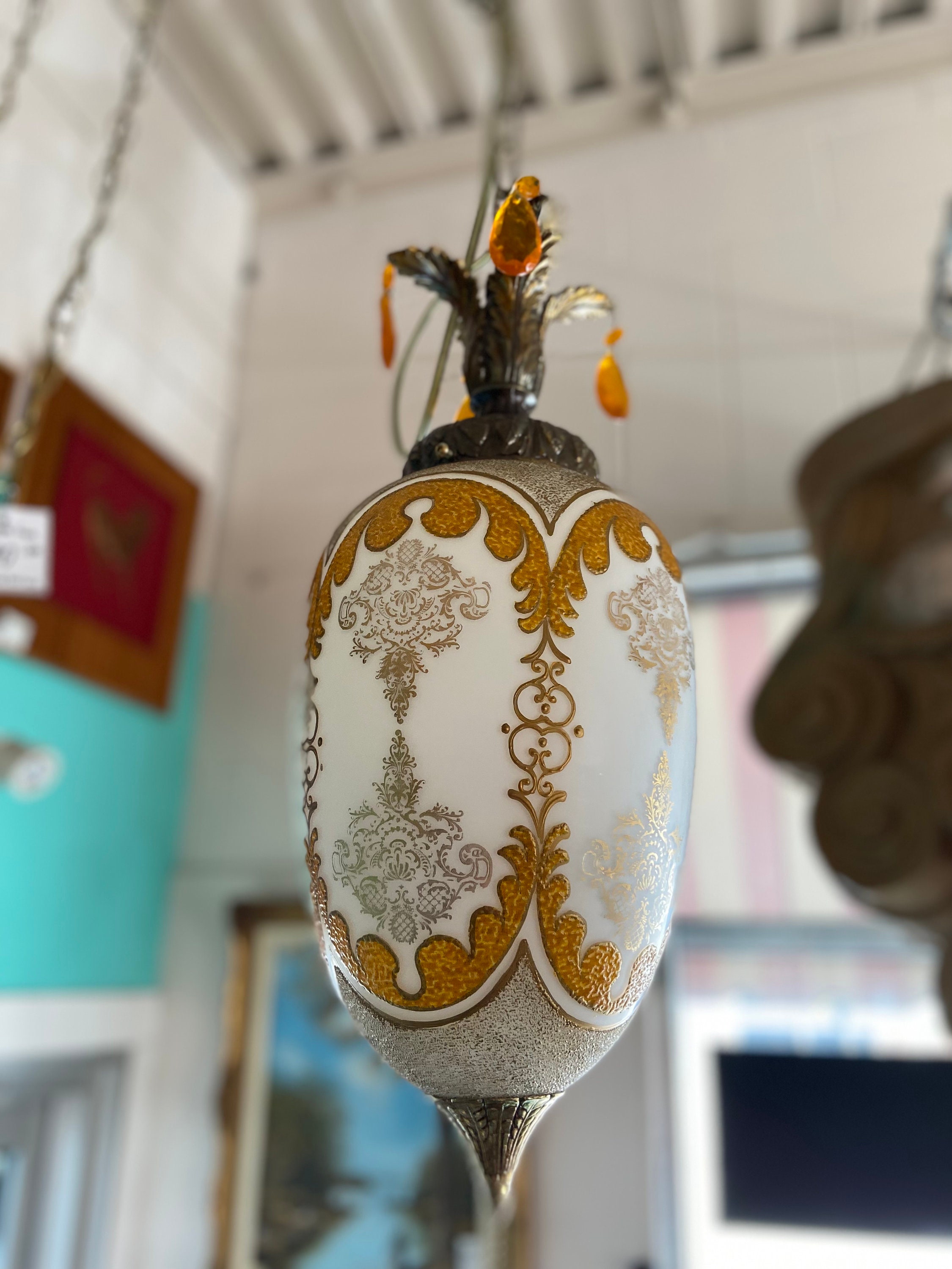 70s hanging swag lamp deals
