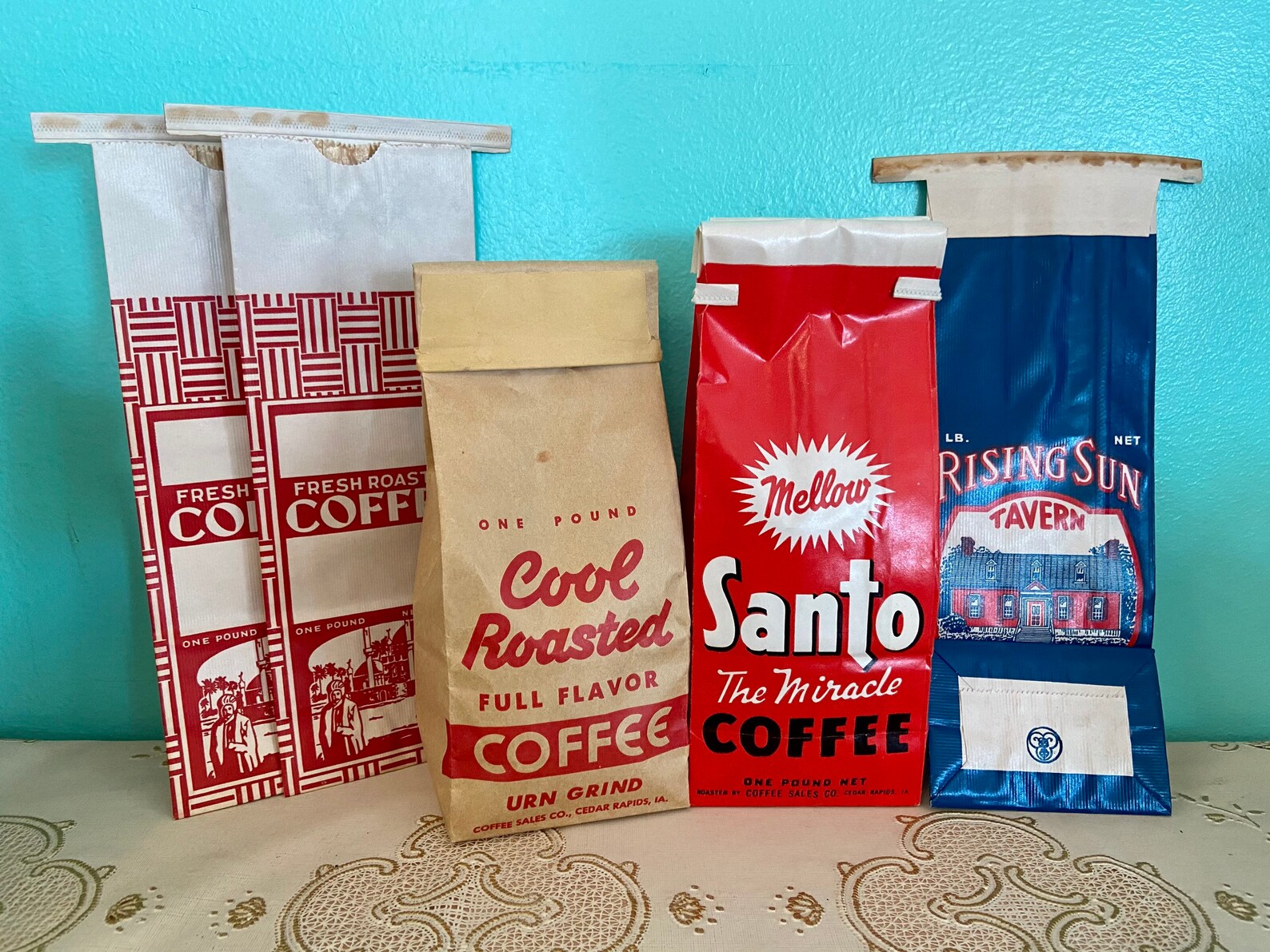 Collection vintage coffee paper bags new old stock 1950s Etsy