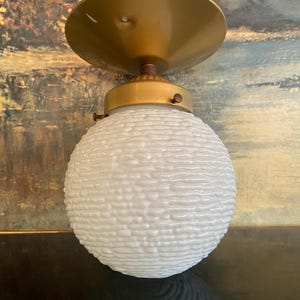Light fixture textured white ceiling vintage glass