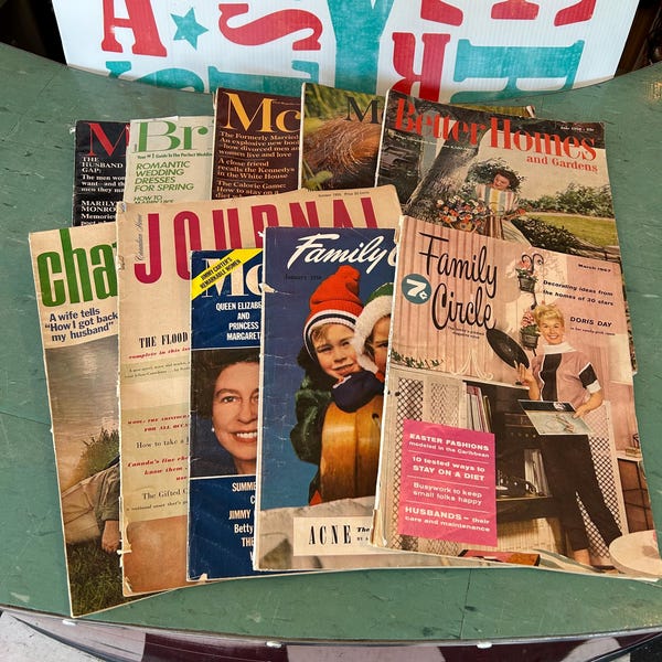 10 vintage magazines lot 1950’s 60’s 70’s ephemera McCalls Journal Family circle Bride