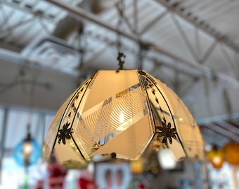 Vintage swag lamp art deco 1980’s Accent hanging Lamp white