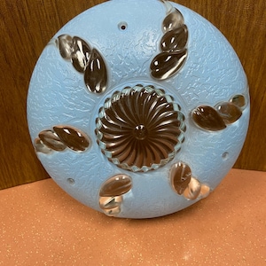 Light fixture ceiling vintage blue glass ornate Victorian art deco replacement