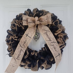 amazing grace wreath metalaluminum sign #501 wreath attachment wreath supplies 13x9\u201d Church