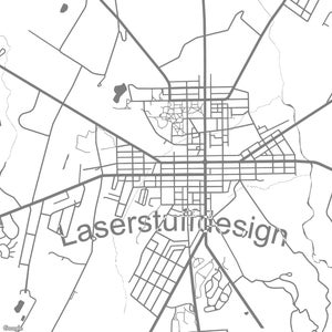 May include: A black and white map of a city with the text "Laserstuudiodesign" in the center.