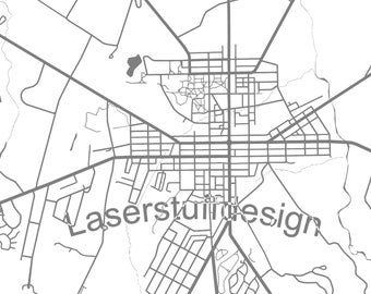 May include: A black and white map of a city with the text "Laserstuudiodesign" in the center.