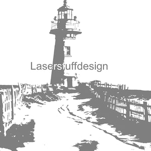 Lighthouse with Fence Vector SVG File