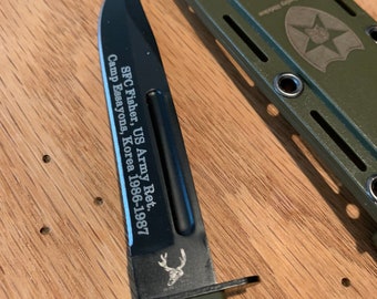 Engraved Military Miniature Knife