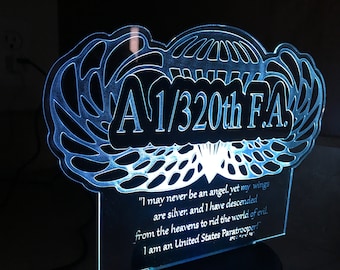 Army Paratrooper Custom Made LED Office, Home or Night Light