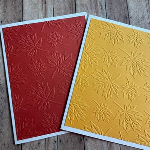 Maple Leaves Embossed Note Card, Fall Collection Stationery ...