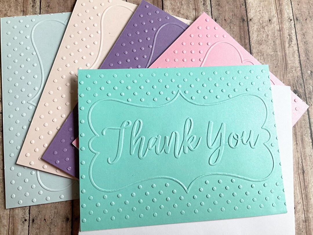 Thank You Cards in 5 Shimmery Assorted Colors (5) - Etsy