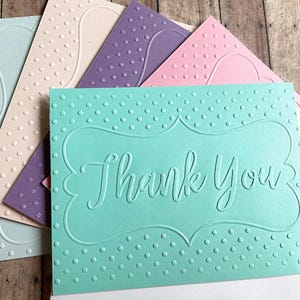 Paquete de tarjetas de agradecimiento con relieve brillante, mensaje de agradecimiento, tamaño A2, hechas a mano, juego de 5, interior en blanco, las más vendidas para cualquier ocasión.