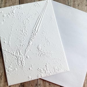 Tarjetas de notas con pluma y tinta, juego de tarjetas de notas en blanco, papelería de caligrafía, estilo elegante blanco sobre blanco, para cualquier ocasión, regalo para quien escribe cartas