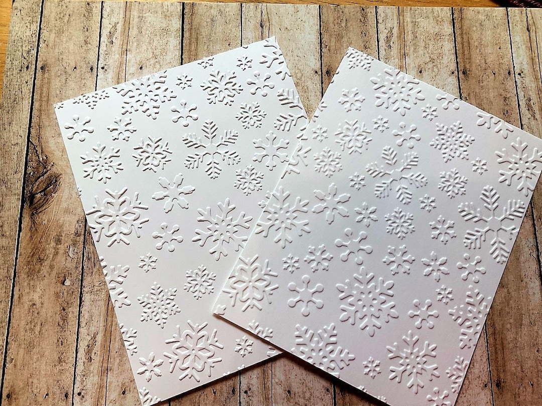 Snowflake Embossed Paper, Embossed A2 Sheets, Textured Card Fronts