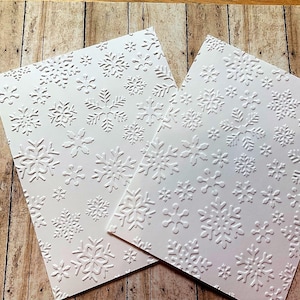 Papéis em relevo de floco de neve, frentes de cartão texturizadas para fazer cartões faça você mesmo, folhas de fundo de inverno, itens efêmeros para scrapbooking, etiquetas de presente, conjuntos em massa