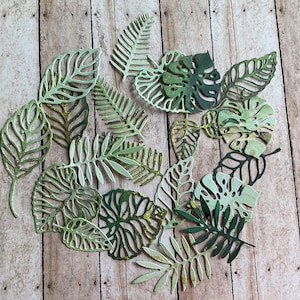 Fern Leaf Paper Cutouts, Greenery Embellishments (21)