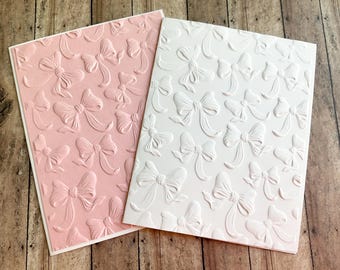 Biglietti con fiocchi in rilievo (4) Rosa o Bianco