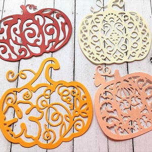 Fall Pumpkin Die Cuts for Cardmaking, Pumpkin Shapes for Scrapbooking, Fall Cards, Gift for Garden Lovers, Halloween Decoration, Handmade