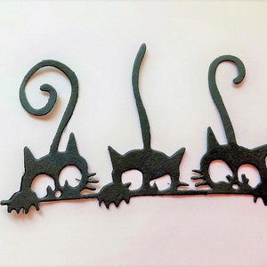 Playful Cat Border Die Cut for Scrapbooking, Embellishment for Cardmaking, Cat Decal for Journaling, Cat shapes for Halloween, Paper Crafts