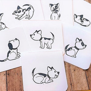 Speelse hondenminikaarten, kleine geïnkte notitiekaarten van 3 x 3 inch, cadeau voor reddingsacties, perfect voor lunchboxen, fooienveloppen, mandvullers, geheime kerstman