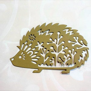 Hedgehog Paper Shapes, Hedgehog Die Cuts for Cardmaking, Forest Animal for Scrapbooking, Hedgehog Paper Cutout, Porcupine for Journaling